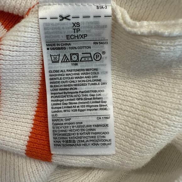 Gap Striped Sweater Women’s XS Off White Button Shoulder Preppy Spring Coed EUC - Picture 8 of 12
